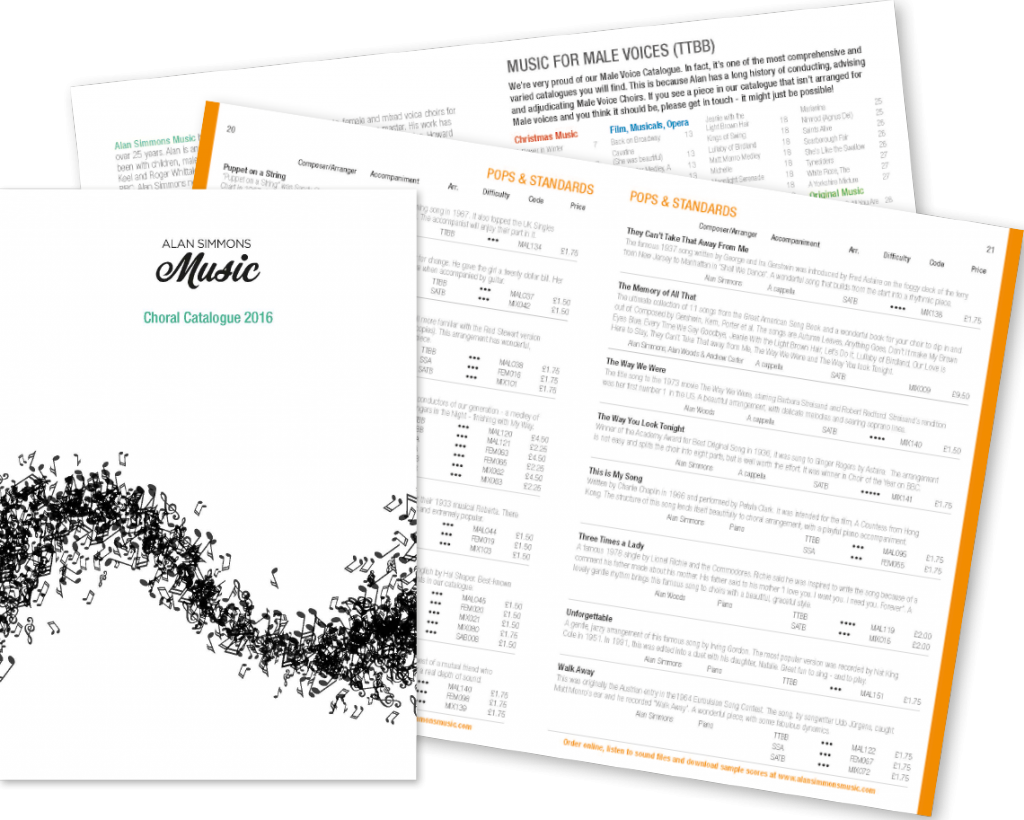 Our catalogue Alan Simmons Music Choral Sheet Music for Choirs